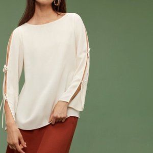 Souley aliona cut out tie sleeve blouse